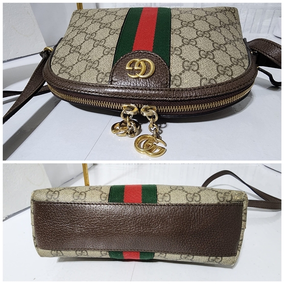 GUCCI GG Ophidia Web Sherry Line Shoulder Bag Beige/Brown - Picture 6 of 16